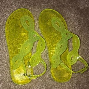 Neon Clear yellow Jelly sandals